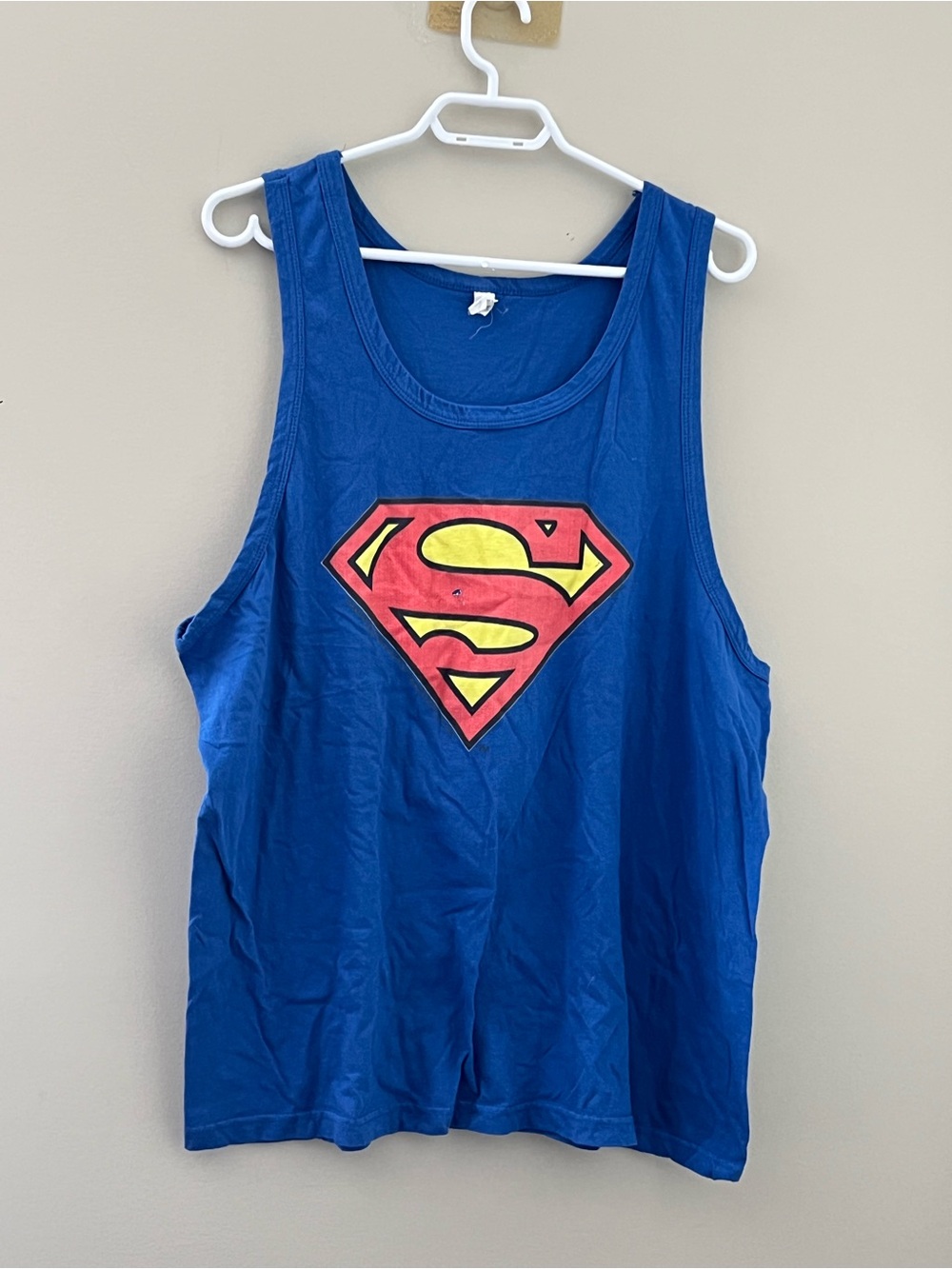 Superman Logo Graphic Tank Top Blue Men’s XL 100% Cotton
